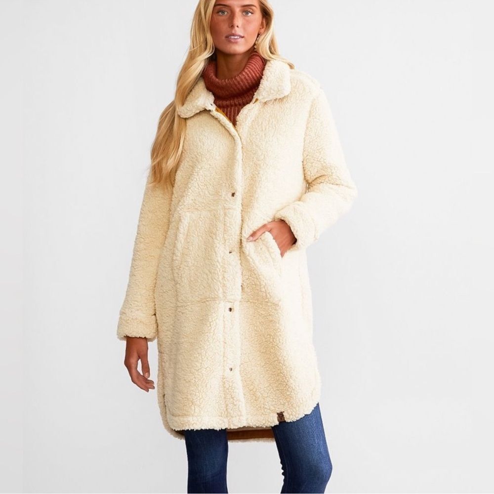LIV Outdoor Olive / Army Green Sherpa Long Coat - Women